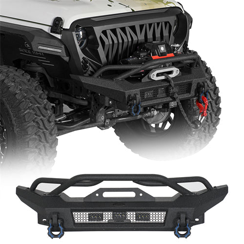 Horn Front Bumper For 2018-2025 Jeep Wrangler JL / Gladiator JT - Landshaker4x4