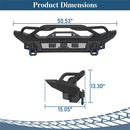 Horn Front Bumper For 2018-2025 Jeep Wrangler JL / Gladiator JT - Landshaker4x4