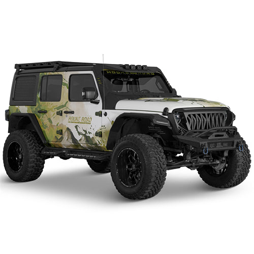 Horn Front Bumper For 2018-2025 Jeep Wrangler JL / Gladiator JT - Landshaker4x4