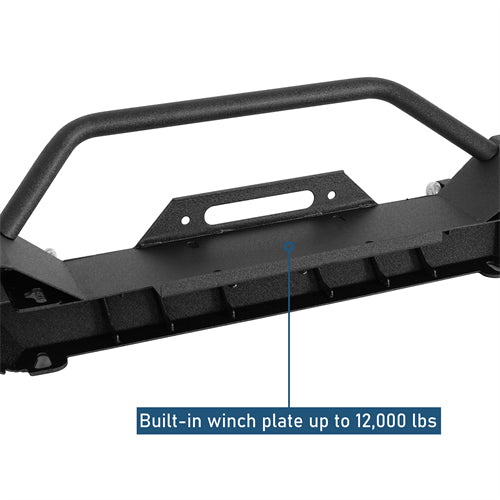 Aftermarket Front Bumper w/ Winch Plate & LED Spotlights For 1997-2006 Jeep Wrangler TJ-LandShaker