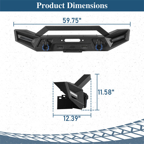 Off-road Front Bumper For 2018-2025 Jeep Wrangler JL & Gladiator JT - Landshaker4x4