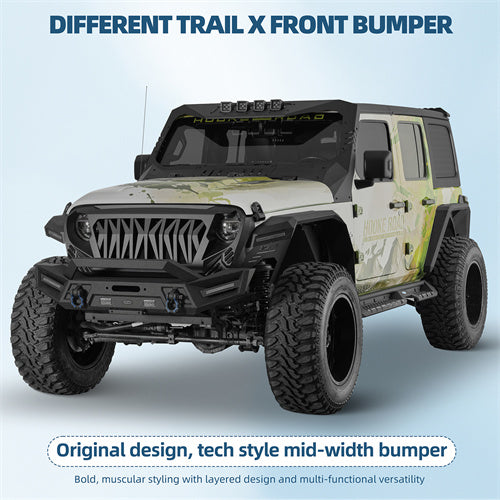 Off-road Front Bumper For 2018-2025 Jeep Wrangler JL & Gladiator JT - Landshaker4x4