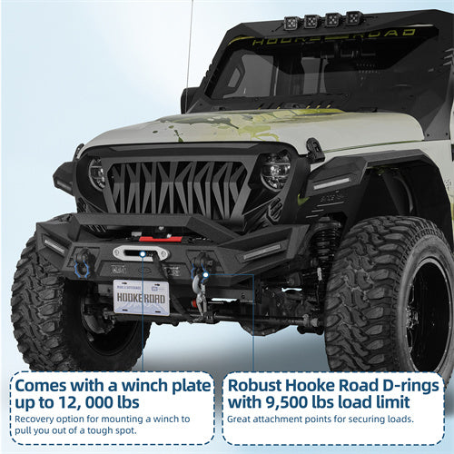 Off-road Front Bumper For 2018-2025 Jeep Wrangler JL & Gladiator JT - Landshaker4x4