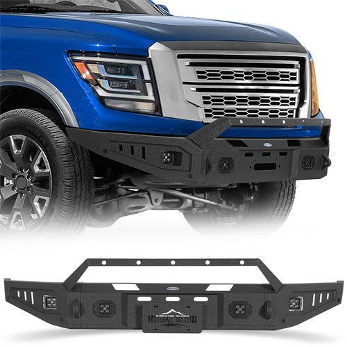 Road Trip Front Bumper w/ Winch Plate For 2017-2024 Nissan Titan (Excluding Titan XD) - Landshaker4x4