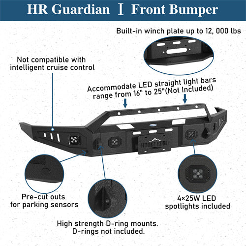 Road Trip Front Bumper w/ Winch Plate For 2017-2024 Nissan Titan (Excluding Titan XD) - Landshaker4x4