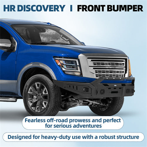 Road Trip Front Bumper w/ Winch Plate For 2017-2024 Nissan Titan (Excluding Titan XD) - Landshaker4x4