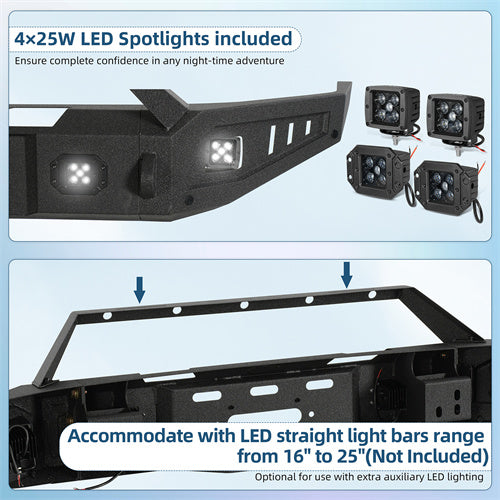 Road Trip Front Bumper w/ Winch Plate For 2017-2024 Nissan Titan (Excluding Titan XD) - Landshaker4x4