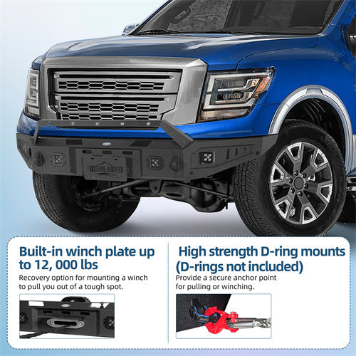 Road Trip Front Bumper w/ Winch Plate For 2017-2024 Nissan Titan (Excluding Titan XD) - Landshaker4x4