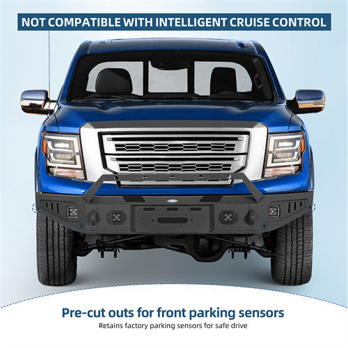 Road Trip Front Bumper w/ Winch Plate For 2017-2024 Nissan Titan (Excluding Titan XD) - Landshaker4x4