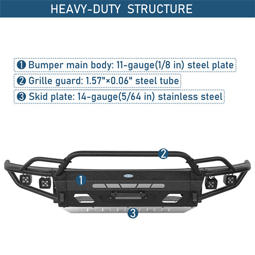 Tube Front Bumper w/ 4 LED Spot Lights For 2008-2010 Porsche Cayenne 957 - Landshaker4x4