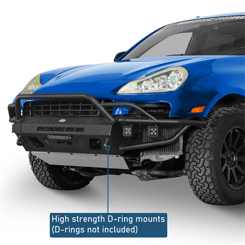 Tube Front Bumper w/ 4 LED Spot Lights For 2008-2010 Porsche Cayenne 957 - Landshaker4x4
