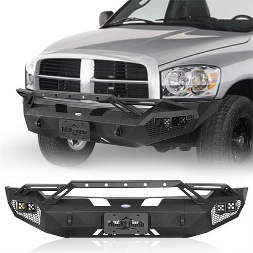 Earthshaker Series Front Bumper w/ Winch Plate & LED Lights For 2006-2008 Ram 1500 - LandShaker