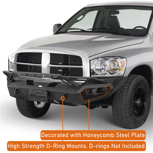 Earthshaker Series Front Bumper w/ Winch Plate & LED Lights For 2006-2008 Ram 1500 - LandShaker