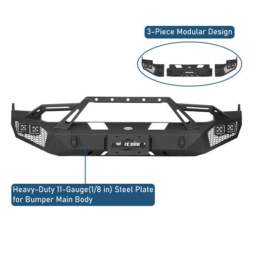 Road Trip Earthshaker Series Front Bumper w/ LED Lights For 2009-2012 Ram 1500 - LandShaker