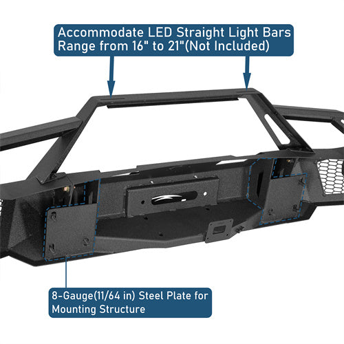 Road Trip Earthshaker Series Front Bumper w/ LED Lights For 2009-2012 Ram 1500 - LandShaker