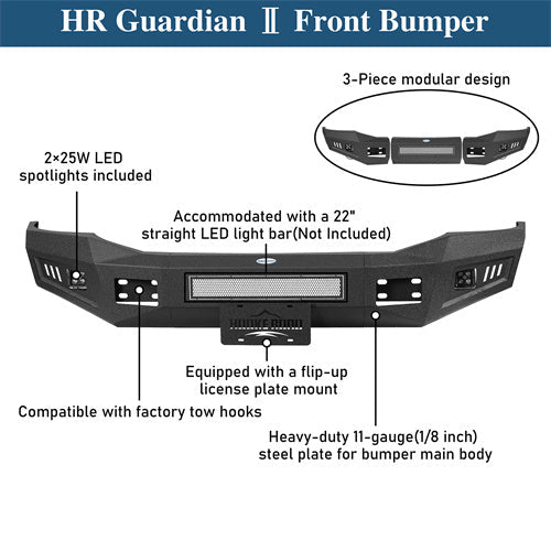 Road Trip Guardian Ⅱ Front Bumper For 2006-2009 Ram 2500 3500 - Landshaker4x4