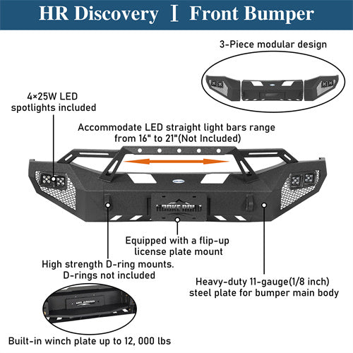 Aftermarket Earthshaker Series Front Bumper w/ LED Lights For 2006-2009 Ram 2500 3500 - LandShaker4x4