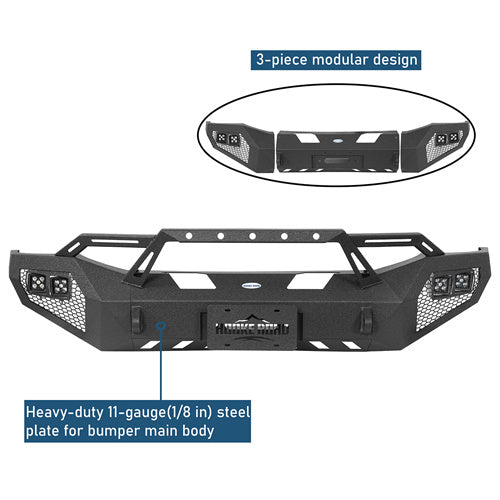 Aftermarket Earthshaker Series Front Bumper w/ LED Lights For 2006-2009 Ram 2500 3500 - LandShaker4x4