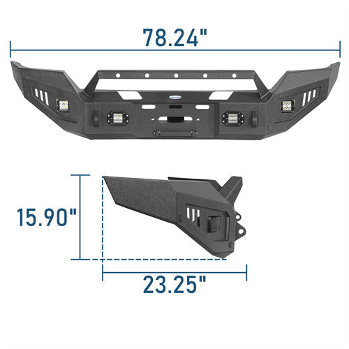 Full-Width Front Bumper w/ Winch Plate & LED Spotlights (16-18 Silverado 1500) -  LandShaker