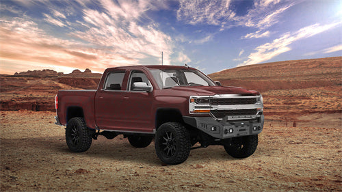 Full-Width Front Bumper w/ Winch Plate & LED Spotlights (16-18 Silverado 1500) -  LandShaker