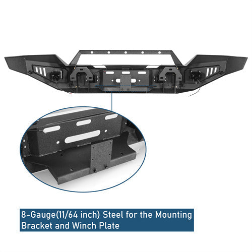 Full-Width Front Bumper w/ Winch Plate & LED Spotlights (16-18 Silverado 1500) -  LandShaker