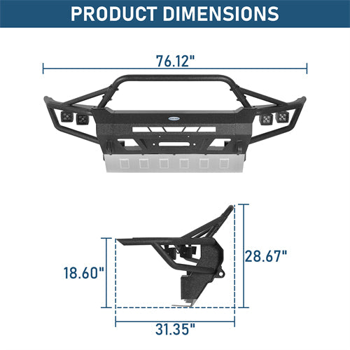 ExplorerX Tube Front Bumper w/ LED Lights For 2005-2011 Toyota Tacoma - Landshaker4x4