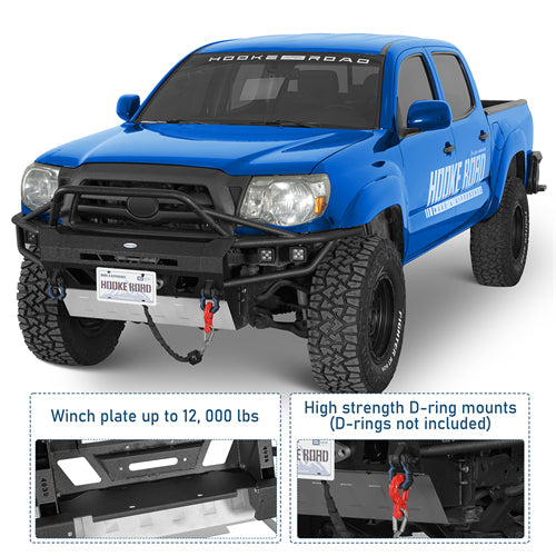 ExplorerX Tube Front Bumper w/ LED Lights For 2005-2011 Toyota Tacoma - Landshaker4x4