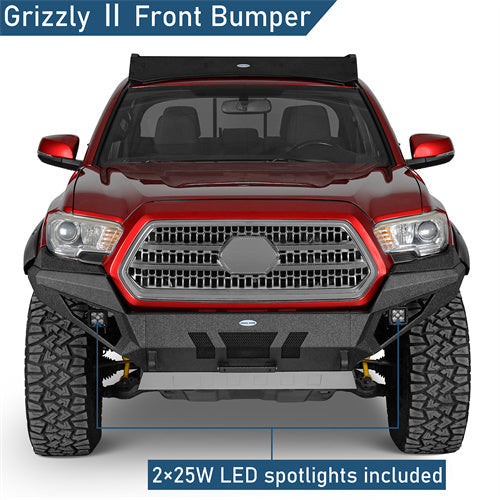 Front Bumper w/ LED Lights For 2016-2023 Toyota Tacoma 3rd Gen - LandShaker4x4