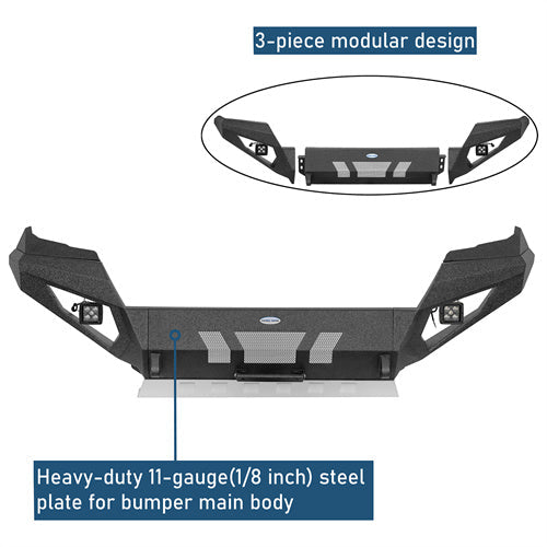 Front Bumper w/ LED Lights For 2016-2023 Toyota Tacoma 3rd Gen - LandShaker4x4