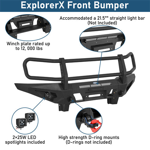 Front Bumper w/ Grille Guard For 2005-2011 Toyota Tacoma - Landshaker4x4