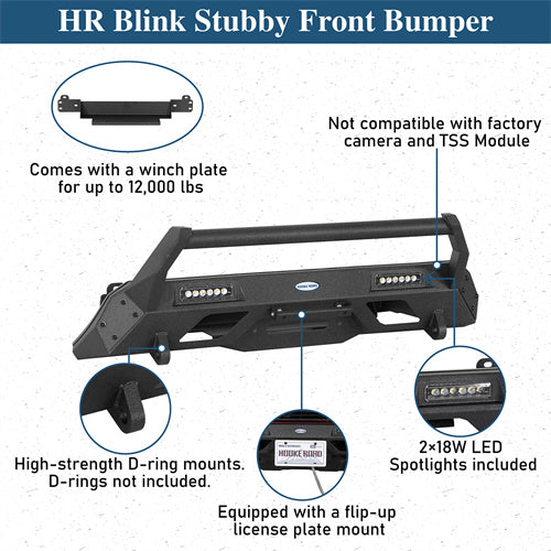 Front Bumper w/ LED Spotlights For 2016-2023 Toyota Tacoma - Landshaker4x4