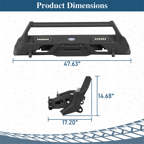 Front Bumper w/ LED Spotlights For 2016-2023 Toyota Tacoma - Landshaker4x4
