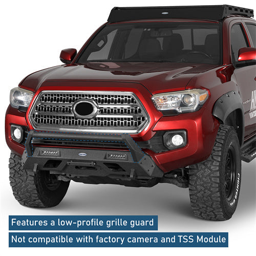 Front Bumper w/ LED Spotlights For 2016-2023 Toyota Tacoma - Landshaker4x4