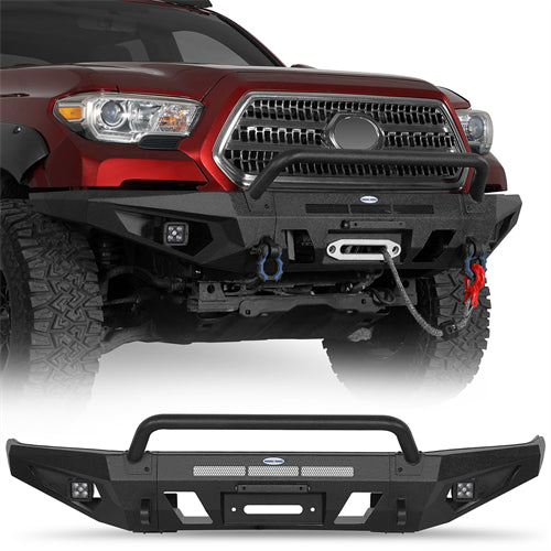 Front Bumper w/ LED Spotlights For 2016-2023 Toyota Tacoma - Landshaker4x4