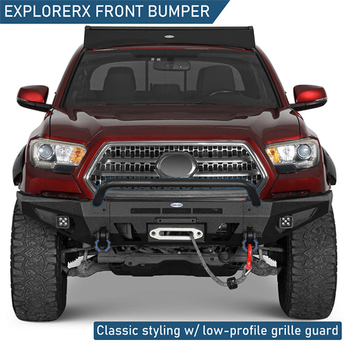 Front Bumper w/ LED Spotlights For 2016-2023 Toyota Tacoma - Landshaker4x4