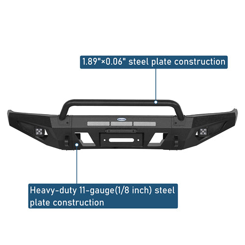 Front Bumper w/ LED Spotlights For 2016-2023 Toyota Tacoma - Landshaker4x4