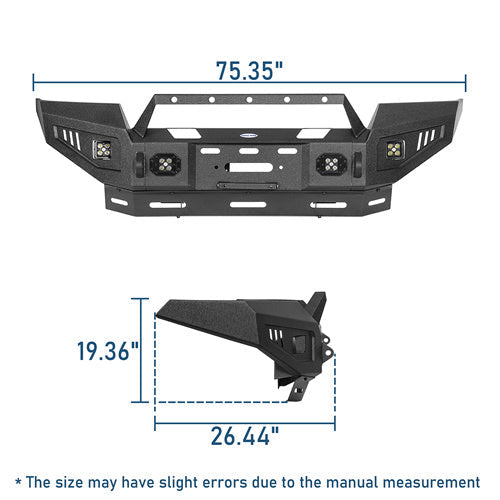 04-08 Ford F-150  Front Bumper w/ Winch Plate & 4 × LED Spotlights - LandShaker
