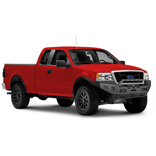04-08 Ford F-150  Front Bumper w/ Winch Plate & 4 × LED Spotlights - LandShaker