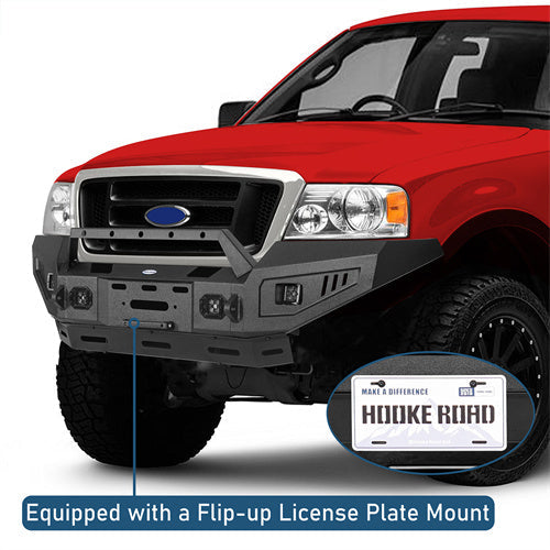 04-08 Ford F-150  Front Bumper w/ Winch Plate & 4 × LED Spotlights - LandShaker