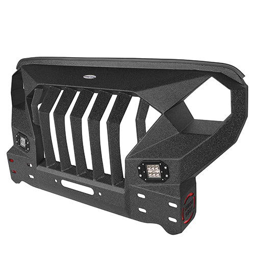 Front Bumper & Rear Bumper w/Spare Tire Carrier(07-18 Jeep Wrangler JK)-LandShaker