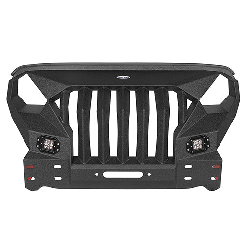 Front Bumper & Rear Bumper w/2 Inch Hitch Receiver(07-18 Jeep Wrangler JK)-LandShaker