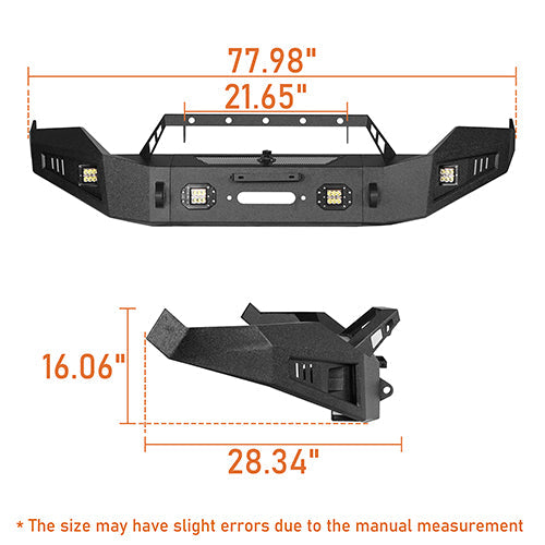 Full WidthFront Bumper & Rear Bumper(13-18 Dodge Ram 1500,Excluding Rebel)-LandShaker