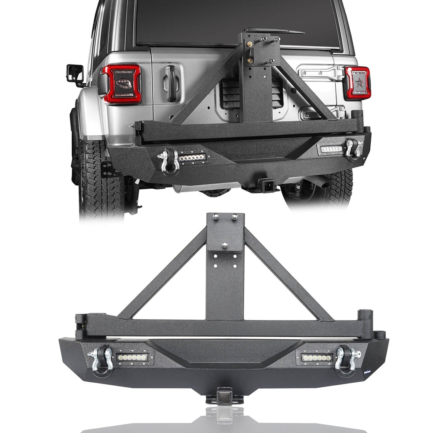 Front Bumper & Rear Bumper w/Tire Carrier(18-25 Jeep Wrangler JL)-LandShaker