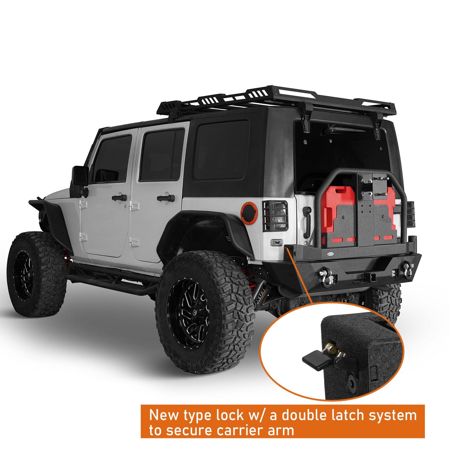 Full width Front Bumper & Rear Bumper w/Oil Drum Rack Bar(07-18 Jeep Wrangler JK)-LandShaker