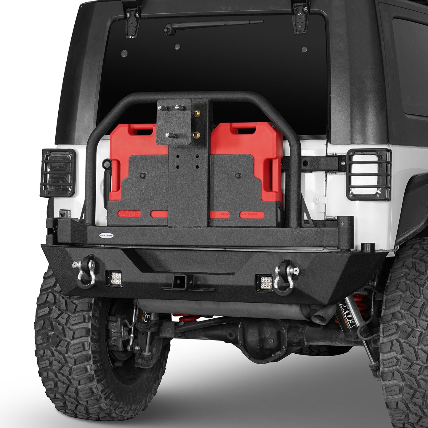 Full width Front Bumper & Rear Bumper w/Oil Drum Rack Bar(07-18 Jeep Wrangler JK)-LandShaker
