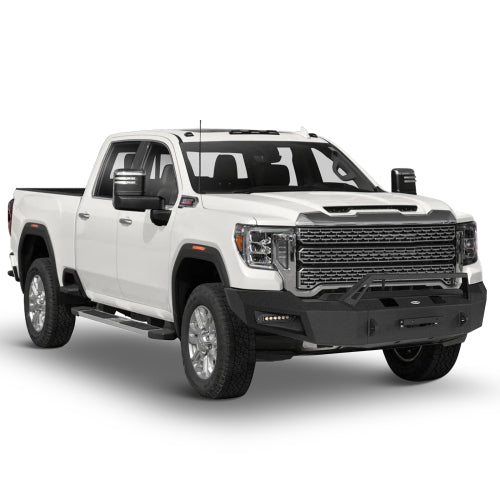 Front Bumper w/ Winch Plate & LED Spotlights (20-23 GMC Sierra 2500HD) - LandShaker