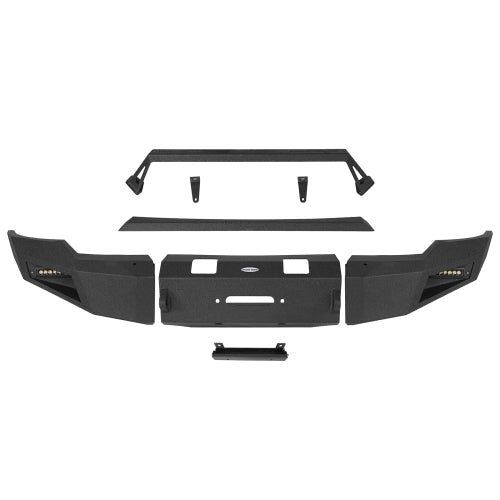 Front Bumper w/ Winch Plate & LED Spotlights (20-23 GMC Sierra 2500HD) - LandShaker