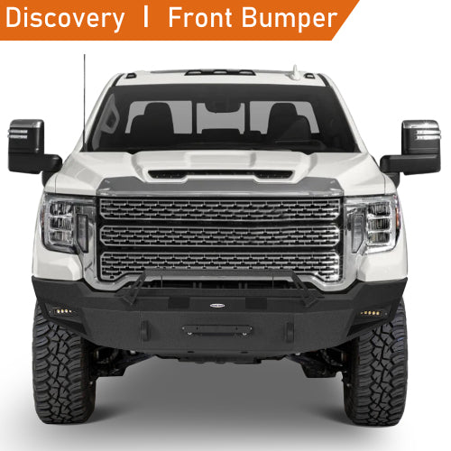 Front Bumper w/ Winch Plate & LED Spotlights (20-23 GMC Sierra 2500HD) - LandShaker