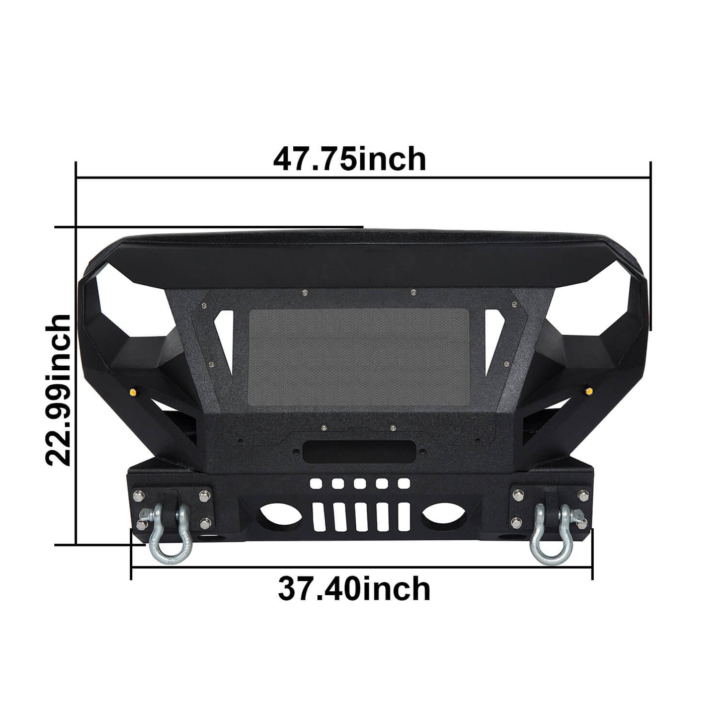 Mad Max Front Bumper w/Grill Guard & Winch Plate(07-18 Jeep Wrangler JK)-LandShaker