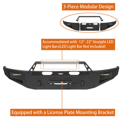 Front Bumper w/ Winch Plate (19-23 Ford Ranger) - LandShaker